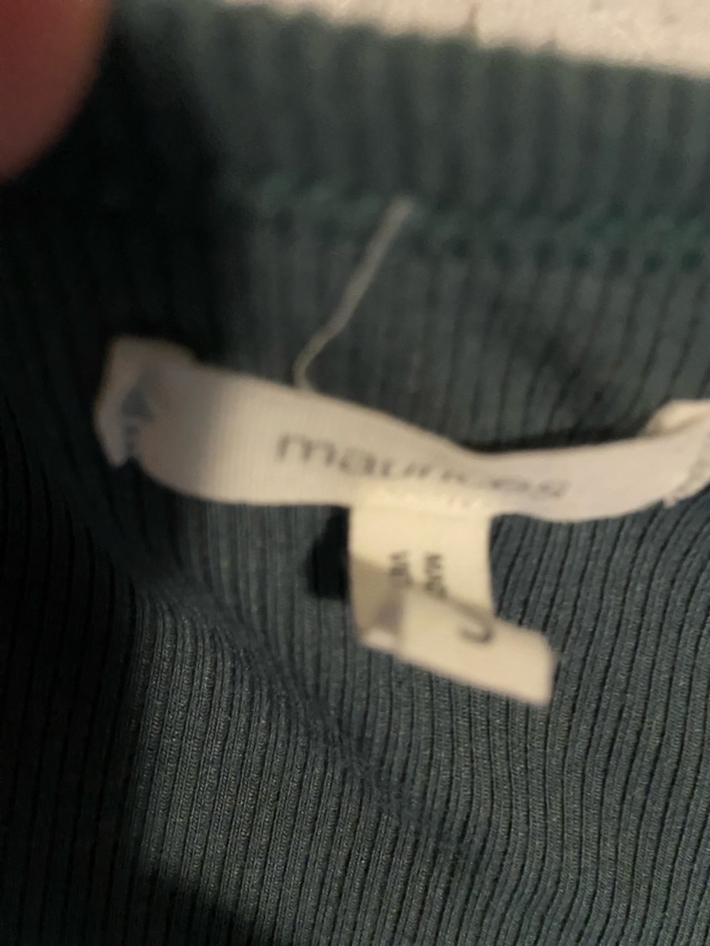 Teal Ribbed Henley - Picture 2 of 2
